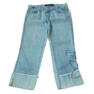 Calvin Klein Cropped Embroidered Jeans, cuffed, 2